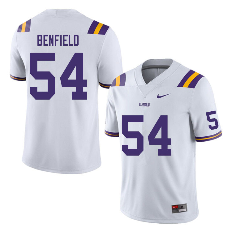 Men #54 Aaron Benfield LSU Tigers College Football Jerseys Sale-White